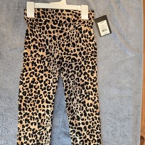 art class Tan and Black Leopard Print Kids Leggings